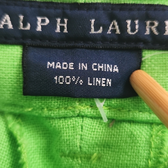 RALPH LAUREN WOMENS LINEN PANTS/TROUSERS NEON GREEN SIZE 6 NEW WITH TAGS - Picture 5 of 12
